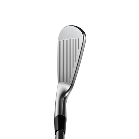 Overhead image of COBRA 3DP MB irons with compact blade design and modern 3D-printed construction