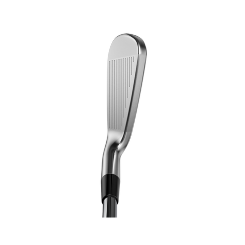 Overhead image of COBRA 3DP X irons with compact design and high-MOI forgiveness