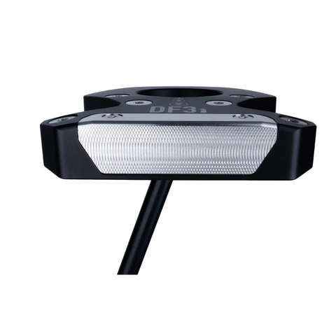 Angled image of LAB Golf DF3i putter face with compact, forgiving design and insert face