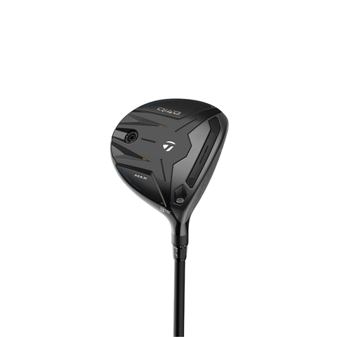 TaylorMade Qi4D Max fairway wood hero image, angled view showing large 200cc head