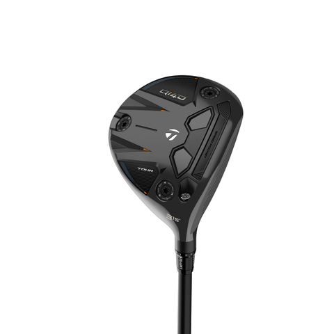 Qi4D Tour fairway wood hero image, angled view showing clubhead shape and finish