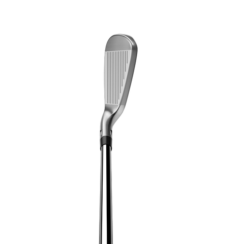 Image of TaylorMade Qi Max HL irons highlighting high-launch shaping from overhead view of the club