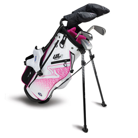 US Kids UL7 48" 5 Club Stand Set – White/Pink, Right Hand (23103)