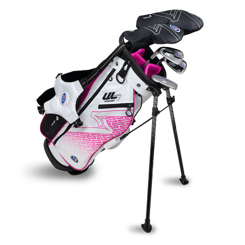 US Kids UL7 48" 5 Club Stand Set – White/Pink, Left Hand (23143)
