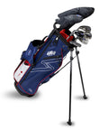 US Kids UL7 57" 7 Club Stand Set – Navy/Red, Left Hand (26145)