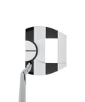 Overhead image of Odyssey Ai-DUAL Jailbird Mini ½ Ball DB putter with compact mallet design
