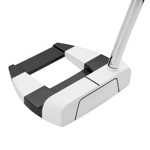 Angled image of Odyssey Ai-DUAL Jailbird Mini DB putter with compact mallet design