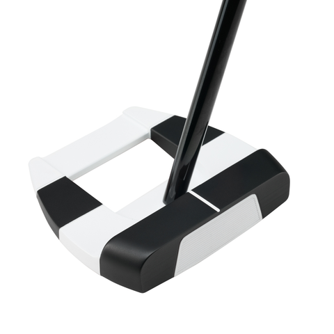 Angled image of Odyssey Ai-DUAL Square 2 Square Jailbird putter with mallet design and center shaft