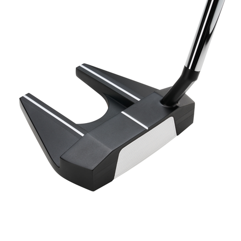 Angled image of Odyssey Ai-DUAL #7 S putter with slant neck and mallet design