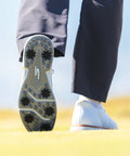 Softspikes Black Widow spikes on a golf shoe
