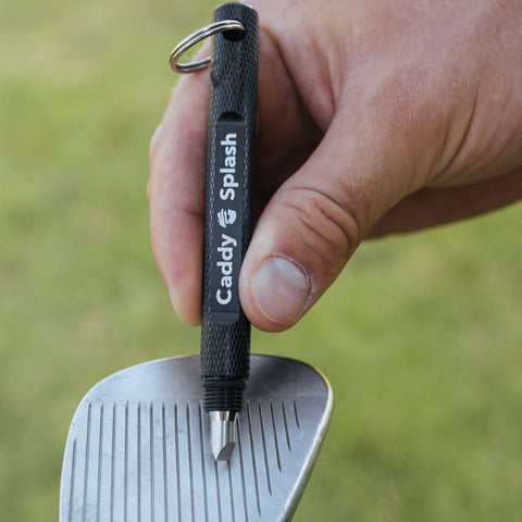 Caddy Splash Golf Club Groove Sharpener, in hand