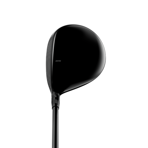 Address of the Titleist GTS300 Mini Driver featuring a sleek black crown and titanium clubhead.