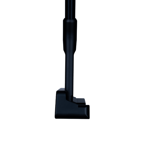 Heel image of LINK.2.1 blade putter in black finish with narrow-body design and deep milled face.
