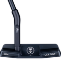 Angled image of LINK.2.1 blade putter in black finish with narrow-body design and deep milled face.