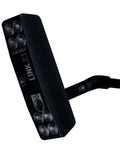 Hero image of LINK.2.1 blade putter in black finish with narrow-body design and deep milled face.