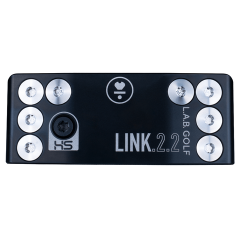 Direct image of LINK.2.2 compact wide-body blade with square back, black finish, and deep milled face.