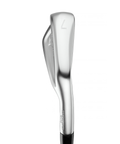 Heel view of a Mizuno Pro S-4 iron showing the hosel and clubhead profile