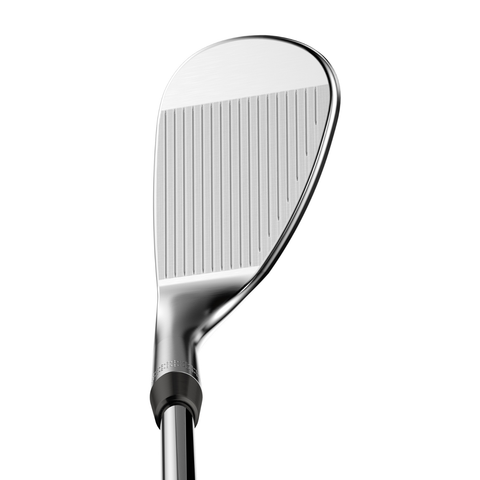 Image of Opus SP+ wedge club face showcasing precision grooves and tungsten weighting