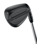 PING s259 wedge hero image, angled view showing face, grooves, and midnight steel finish 