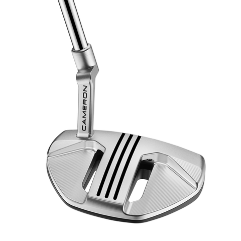 Angled image of the Scotty Cameron Phantom 3.2 with a mid-mallet head and tri-line alignment.