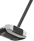 Angled view of Scottsdale TEC Ally Blue mallet putter face with onset shaft and Eye Q alignment