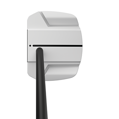 Overhead view of Scottsdale TEC Ally Blue mallet putter with onset shaft and Eye Q alignment