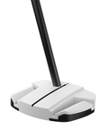 Angled view of Scottsdale TEC Ally Blue mallet putter with onset shaft and Eye Q alignment