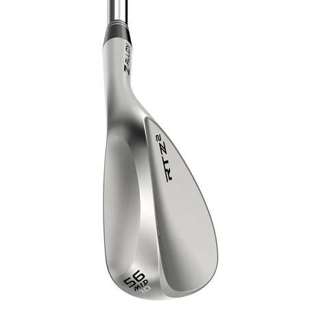 Heel view of the Cleveland RTZ 2 wedge showcasing its refined shape and clubhead design.