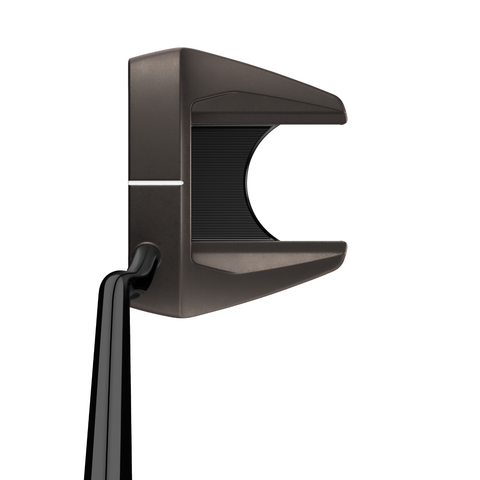 Address image of the Tour F Double Bend putter with blade-inspired design and torched PVD finish.