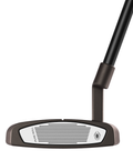 Club face of the Spider Tour V putter with compact mid-mallet design and torched PVD finish.