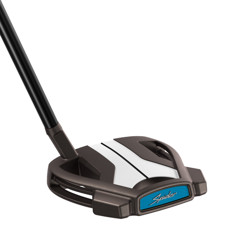 Angled image of the Spider Tour X Small Slant putter with single sight line and premium finish.