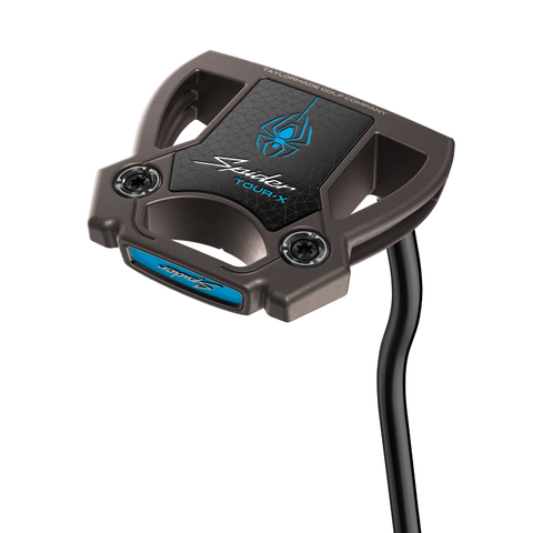 Hero image of the Spider Tour X Double Bend putter with torched PVD finish and True Path alignment.