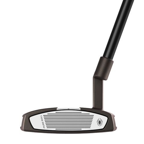 Club face of the Spider Tour X L-Neck putter with torched PVD finish and True Path alignment.