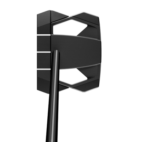 Address angle image of the Spider ZT Black putter with triple sightlines and a matte black finish.