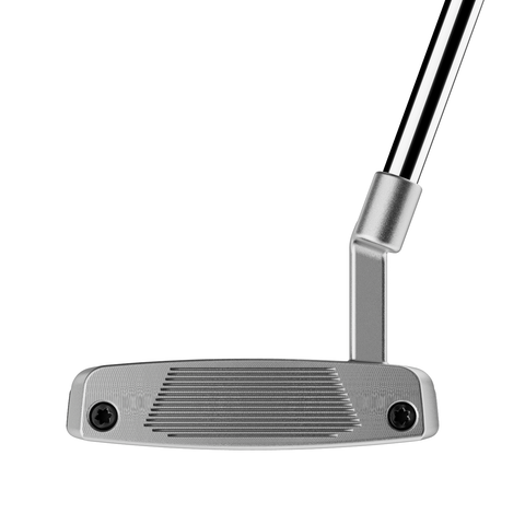 Direct image of Ardmore L-Neck mid-mallet putter face with alignment lines and two-tone finish