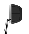 Overhead image of Ardmore Single Bend mid-mallet putter with alignment lines and milled steel finish