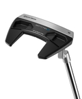 Hero image of Bandon L-Neck mid-mallet putter with two-tone alignment and milled steel finish