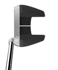 Overhead image of Bandon L-Neck mid-mallet putter with two-tone alignment and milled steel finish