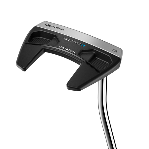 Hero image of Bandon Single Bend face-balanced mid-mallet putter with two-tone alignment