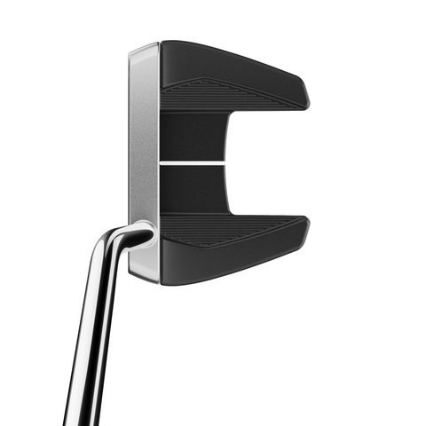 Overhead image of Bandon Single Bend face-balanced mid-mallet putter with two-tone alignment