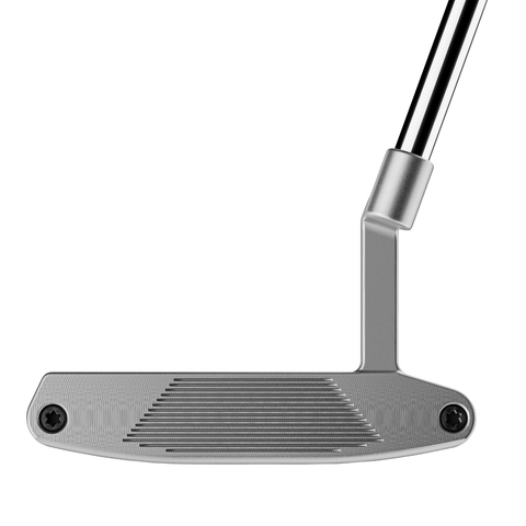 Image of Del Monte L-Neck wide-body blade putter face with two-tone finish and milled steel face