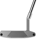 Image of Juno L-Neck blade putter face with bold alignment lines and two-tone milled steel finish