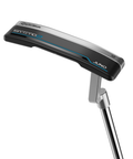 Hero image of Juno L-Neck blade putter with bold alignment lines and two-tone milled steel finish