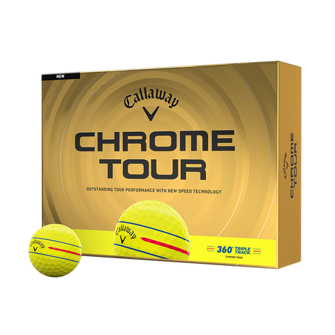 Callaway Chrome Tour Golf Balls – 360 Triple Track Yellow (12696-360TTYLW)