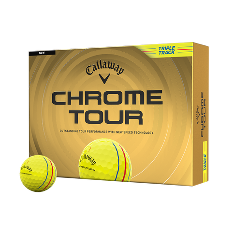 Callaway Chrome Tour Golf Balls – Triple Track Yellow (12696-TTYLW)