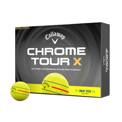 Callaway Chrome Tour X Golf Balls – 360 Triple Track Yellow (12698-360TTYLW)