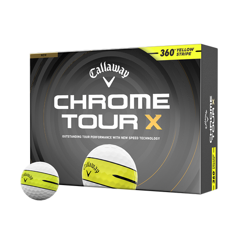 Callaway Chrome Tour X Golf Balls – 360 Yellow Stripe (12698-360YLWSTRP)