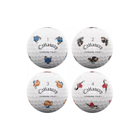 Chrome Tour Retro Football Truvis Golf Balls