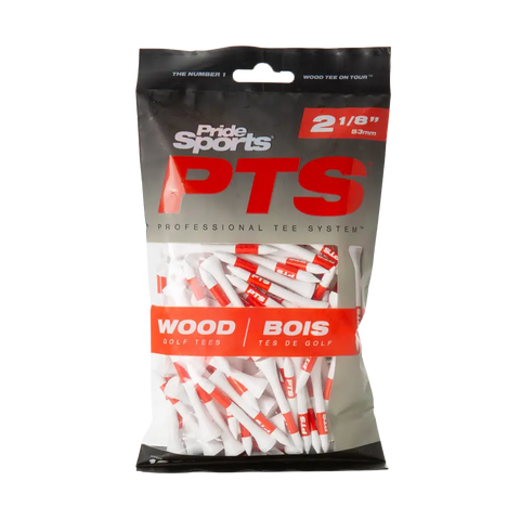 Pride PTS Wood Tees – 2 1/8" White, 120 count (PT2181275)
